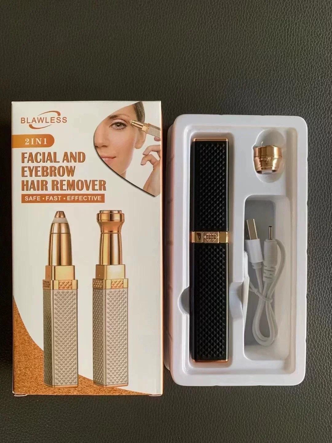 2 in 1 Female Electric Eyebrow Trimmer USB Charging Portable Bikini Epilator Painless Razor Female Body Face Eyebrow Trimmer чёрный