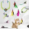 Funny Cat Hanging Swing Toy Automatic Lifting Retractable Smart Hanging Feather Toy Portable Replaceable Attachments