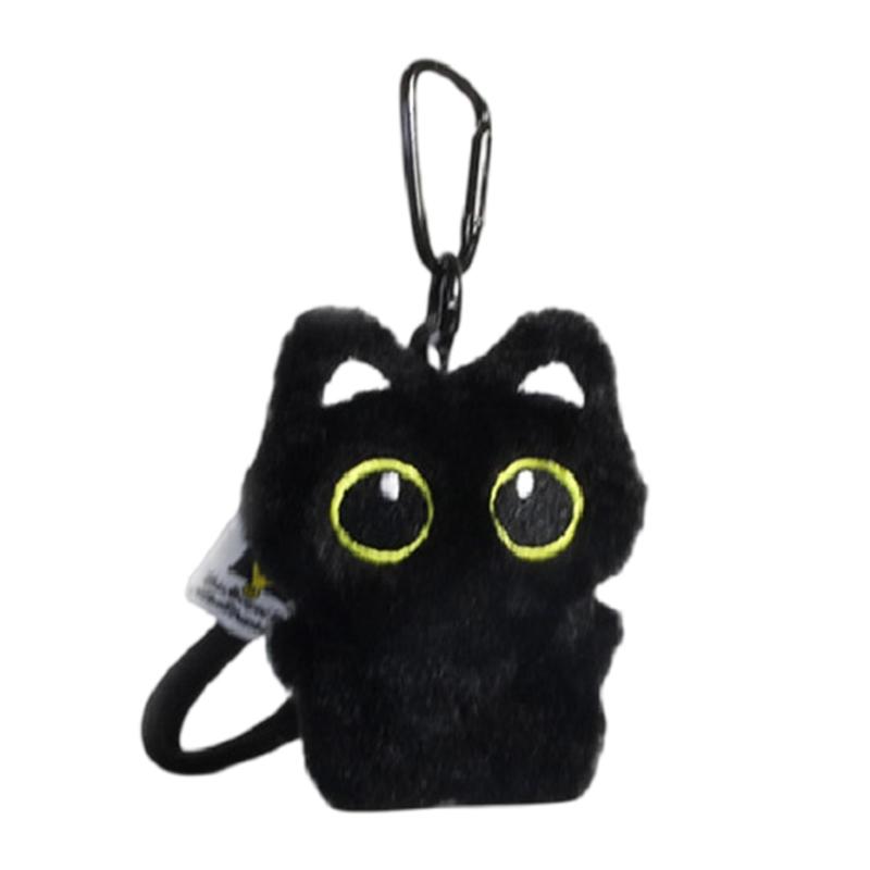 

Vibrant Cat Plush Key chain Soft Plush Black Cat Keychain Elegant Pendant Adornment for Bags and Accessories