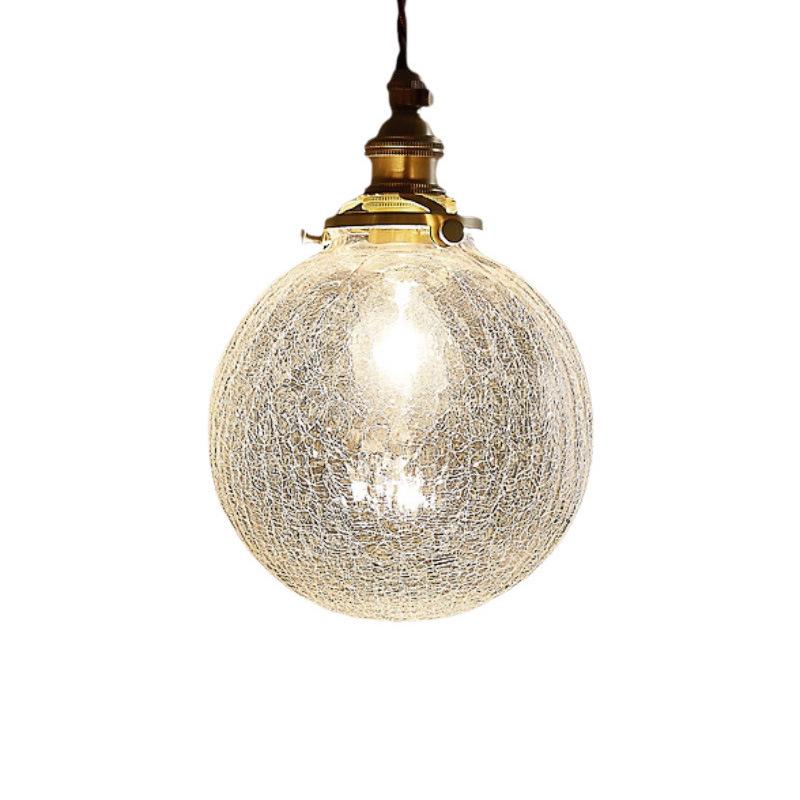Nordic Minimalist Brass and Glass Pendant Light for Bedroom, Bedside, and Restaurant Ambience