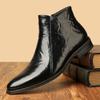 Classical Shoes for Men Genuine Leather Casual Shoes British Style Pointed Toe High Tops Dress Shoes Winter Chelsea Boots
