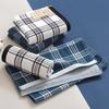 Premium Cotton Plaid Towel: Soft Gauze Front & Terry Loop Back, Perfect for Face Washing & Business Gifts