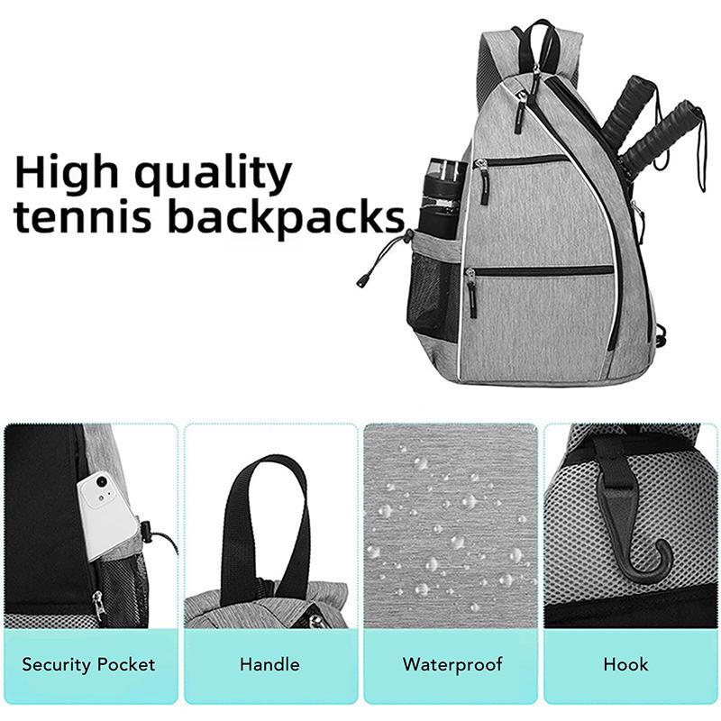 Pickleball Rackets Backpack For Men Women Sports Reversible Pickleball Paddle Bag Tennis Racquetball Badminton Travel Sling Bag