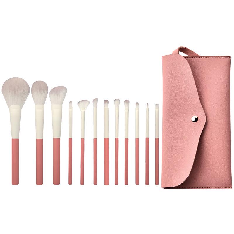 Holiday 12-piece Berry Soft Makeup Brush Set: Eyeshadow, Concealer, Contour, Blush & Powder Brushes