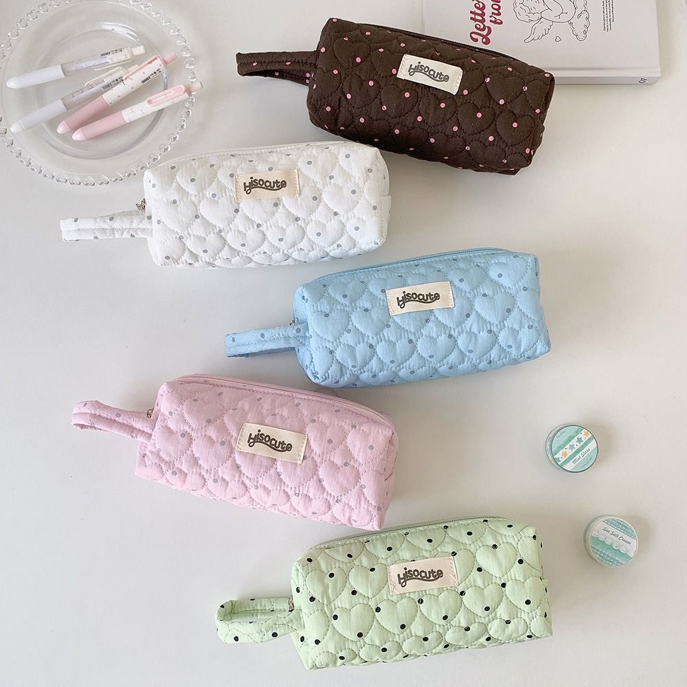 Large Capacity Pen Bag Polka Dot Design Pencil Pouch INS Style Pencil Case  Students