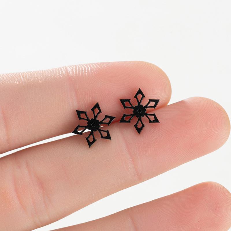 Unisex Stainless Steel Punk Musical Note Earrings with Whirlwind Design