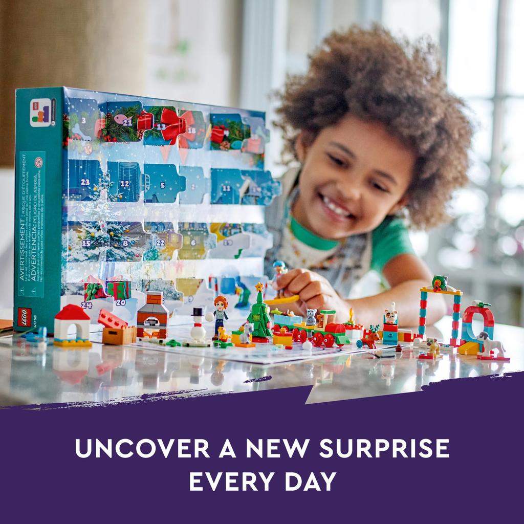 LEGO Friends 2023 Advent Calendar 41758 Christmas Holiday Countdown Playset with 24 Collectible Daily Surprises, 2 Mini-Dolls and 8 Pet Figures
