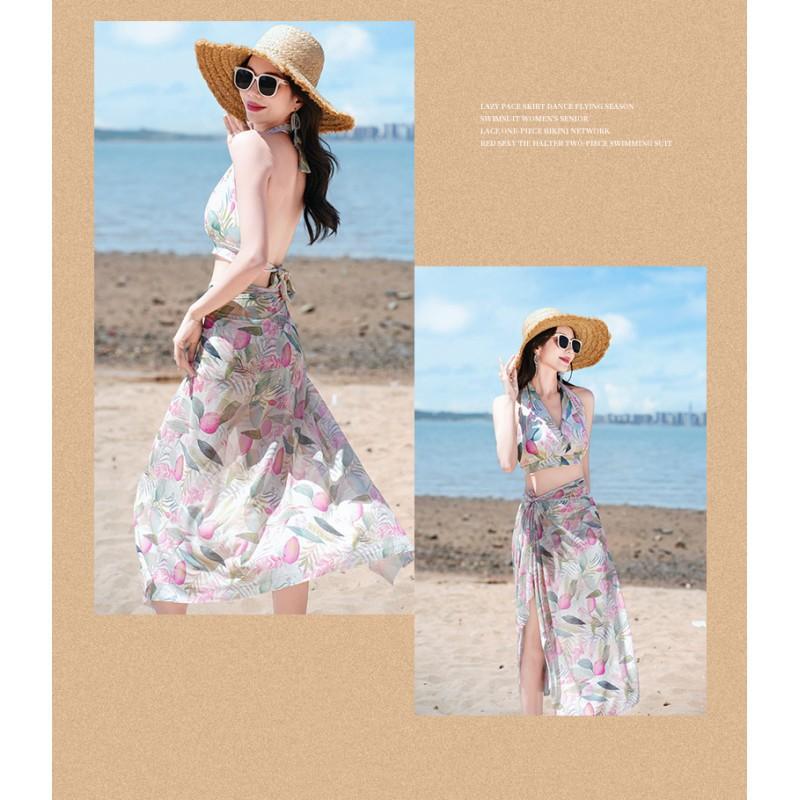 Swimsuit Women's Hot Online Celebrity Sexy Split Bikini Three-piece Suit Meat-covering Soak Vacation