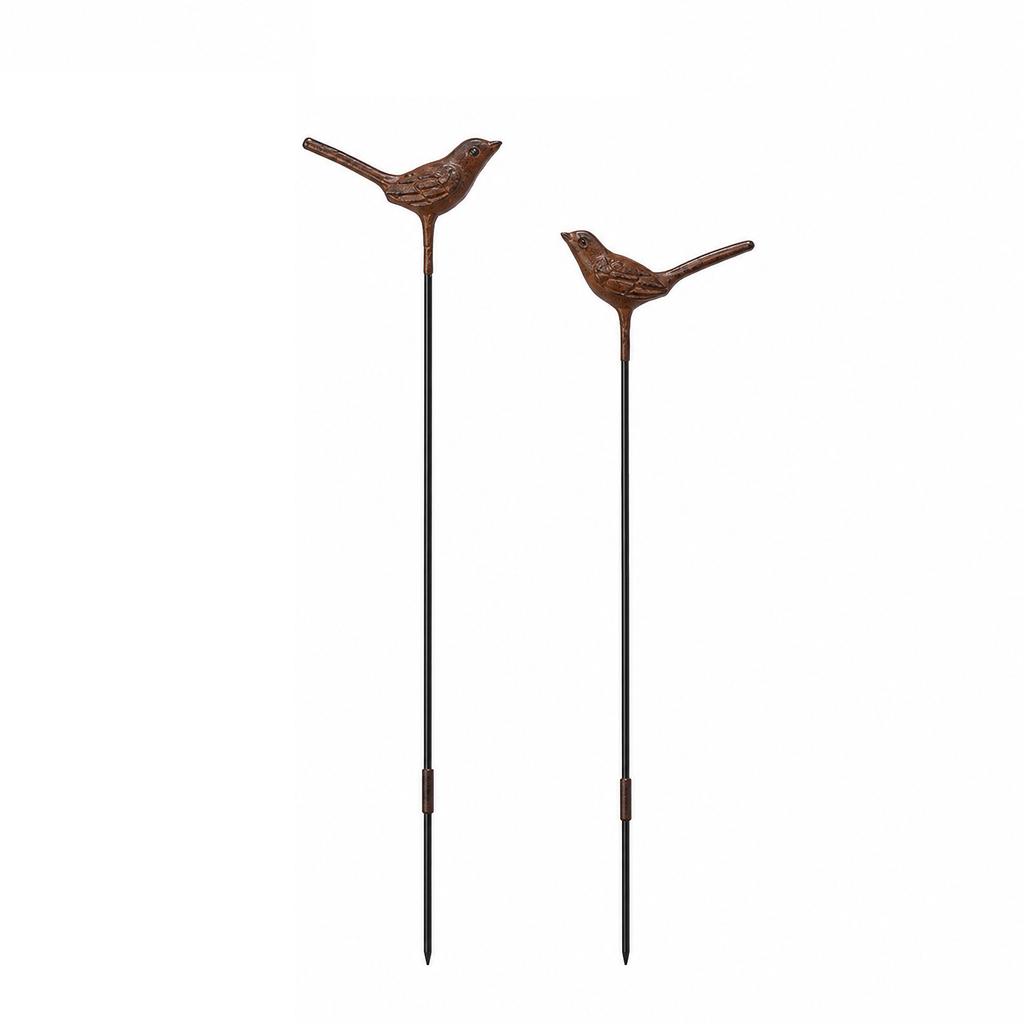 Metal Bird Garden Stakes Set of 2 Decorative Outdoor Yard Ornaments for Patio Lawn Planter Decorations Iron Art Garden Accessories