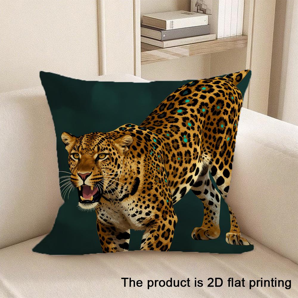 1pc 2D Flat Printed Animal Patterned Pillowcases Sofa Cushion Cover Home Bedroom Room Decoration
