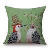 Decorative Cushion Covers Squirrel Bird Bear Fox Animals Pillow Case Modern Decor Flower Pillowcase For Sofa 45X45Cm