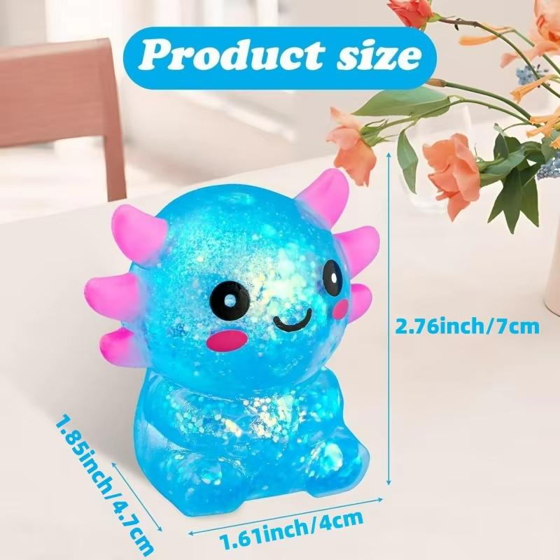 Axolotl Stress Balls Squishy Sensory Fidget Toys Cute Animal Squeeze Malt Sugar Ball Stress Relief for Birthday Gift