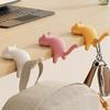 1pc Colorful Cat-Shaped Desk Hooks - Removable Clamp Clips, , ABS Material, Ideal for Cable Management In Kitchen, Bathroom
