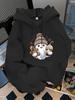 Unisex Fall Autumn Christmas Cute Snowman Gingerbread Man Print Kangaroo Pocket Graphic Hoodie Hooded Sweatshirt Printed Casual T