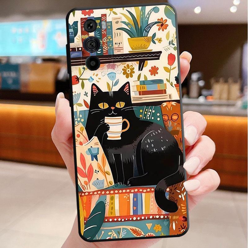 Phone Case For Motorola Edge 50 40 Pro 60 50 40 30 Ultra Neo Fusion Moto G Play G Stylus G Power G Fun Cat