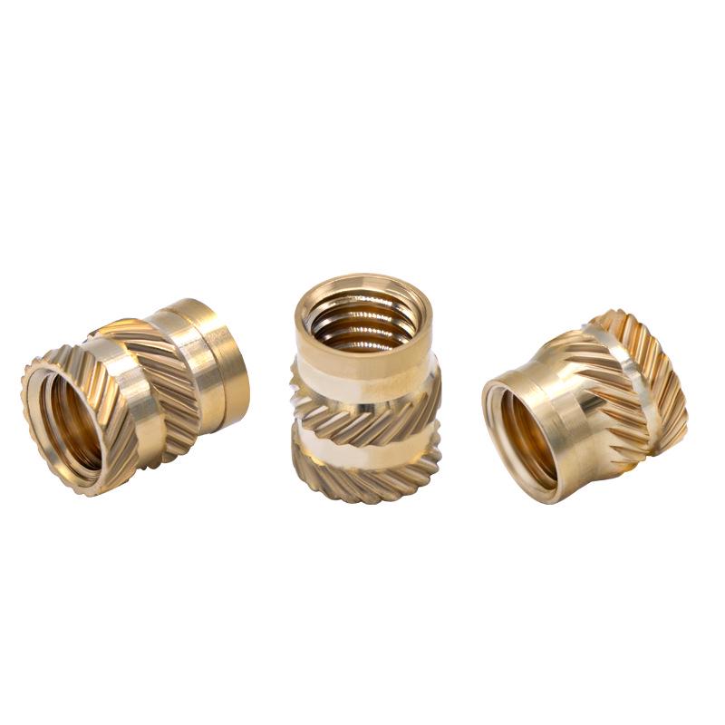 Tu Ba Copper Nut: Hot Melt, Double Diagonal, Knurled, Through-Hole Embedded Insert M1-M8.