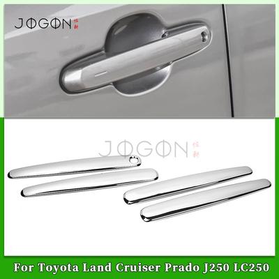 4Pcs ABS Exterior Car Side Door Handle Cover Sticker Trim Car Accessories For Toyota Land Cruiser 250 Prado LC250 2024 2025