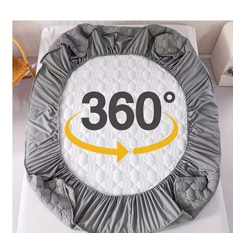 Waterproof Quilted Mattress Cover Anti-bacterial Mattress Protector Topper Pad Soft Fitted Sheet Not Including Pillowcase