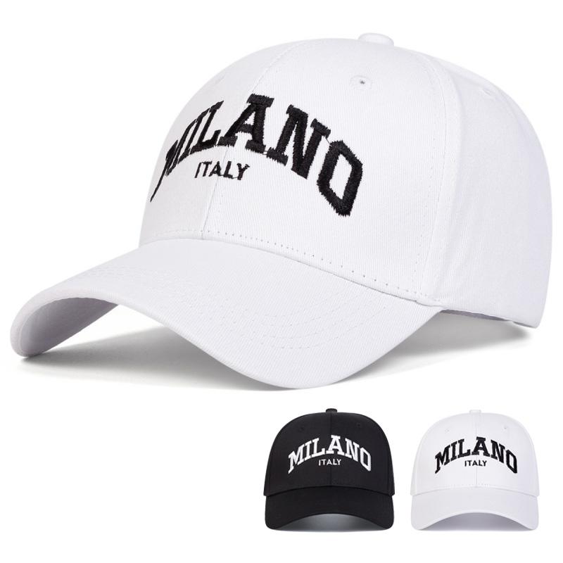 Yiran Bag Women's New Unisex Milano Fashion Letter Embroidery Baseball Caps Spring Autumn Outdoor Adjustable Casual Hats Sunscreen Hat Sports Cap 54-61Cm
