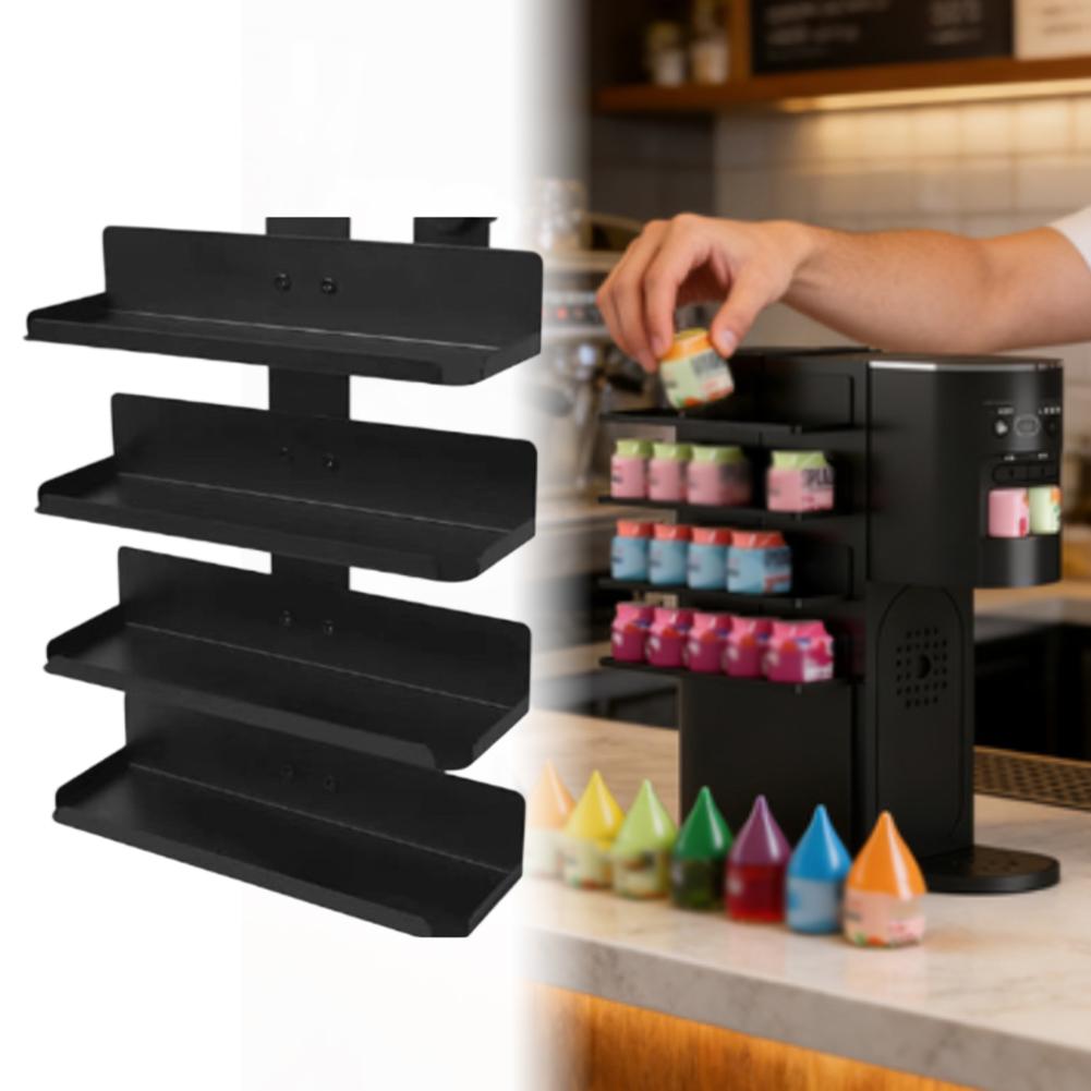 For Kitchen Counter Metal Flavor Pod Organizer Scratch Protection Kitchen Rack Kitchen Organizer 4-Tier Holder