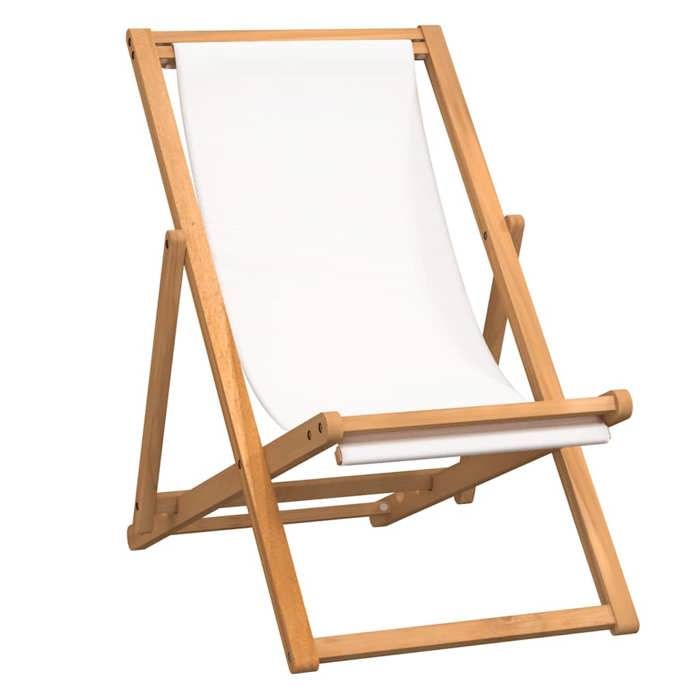 VidaXL Chaise de terrasse Teck 56x105x96 cm Couleur crème 43802