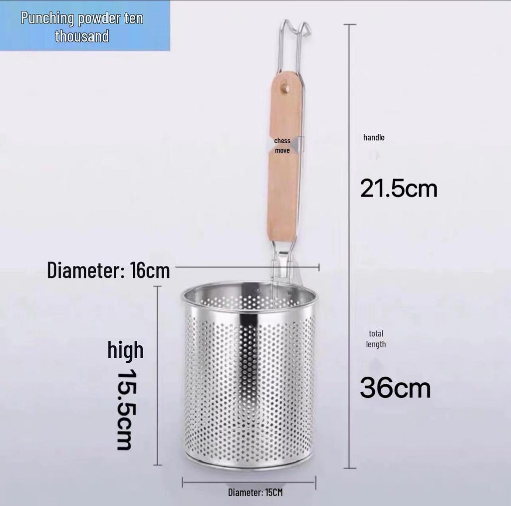 304 Stainless Steel Noodle and Soup Skimmer, Vegetable Strainer, Hot Pot Skimmer, Fine Mesh Strainer.