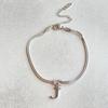 JXJ Jewelry 18k Gold Plated Stainless Steel Letter Pendant Knot Style Trendy Charm Bracelet for Anniversaries