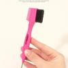 Hair Control Edge Brush with Metal Rat Tail Comb Double Sided Hair Styling Brush