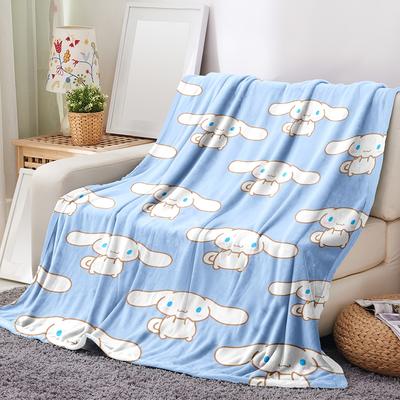 1 Stück Cinnamoroll Blaue Flanelldecke 2D-Druck Weiche Warme Überwurfdecke für Schlafzimmer Wohnzimmer Camping Gemütliche Heimdekoration Niedlich Carto