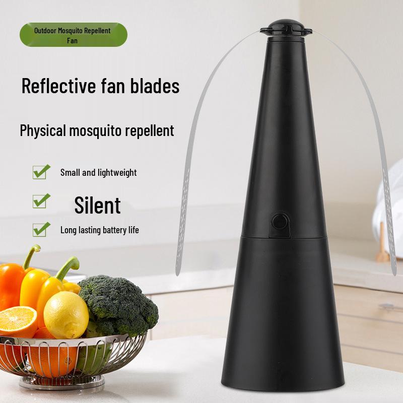 

Настольный вентилятор-репеллент от мух: Безопасное, Эффективное Средство от Комаров и Мух с Безопасными Лезвиями Battery-Powered Black Mosquito Repellent
