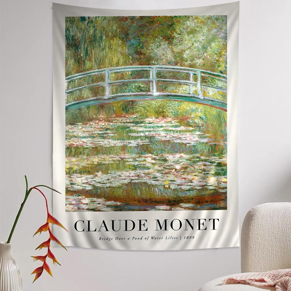 Impressionism Artist Claude Monet Chart Tapestry Bohemian Wall Tapestries Mandala Wall Art Decor