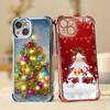 Ae114 Merry Christmas Christmas Tree Art Electroplated TPU Phone Cases for iPhone 16 15 13 11 Pro Max 14 Infinix Smart 8 Four Corner Protection Cover