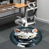 1pc Kitty Cats Office Round Area Rug, Under Office Chairs Bedroom Living Room Home Decor, Room Deco