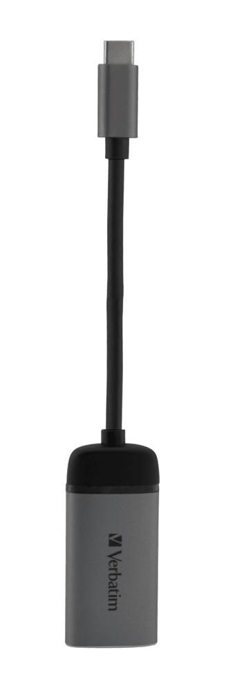 Kabel adapter Verbatim USB type-C(M) - HDMI(F) 0,1m czarno-srebrny