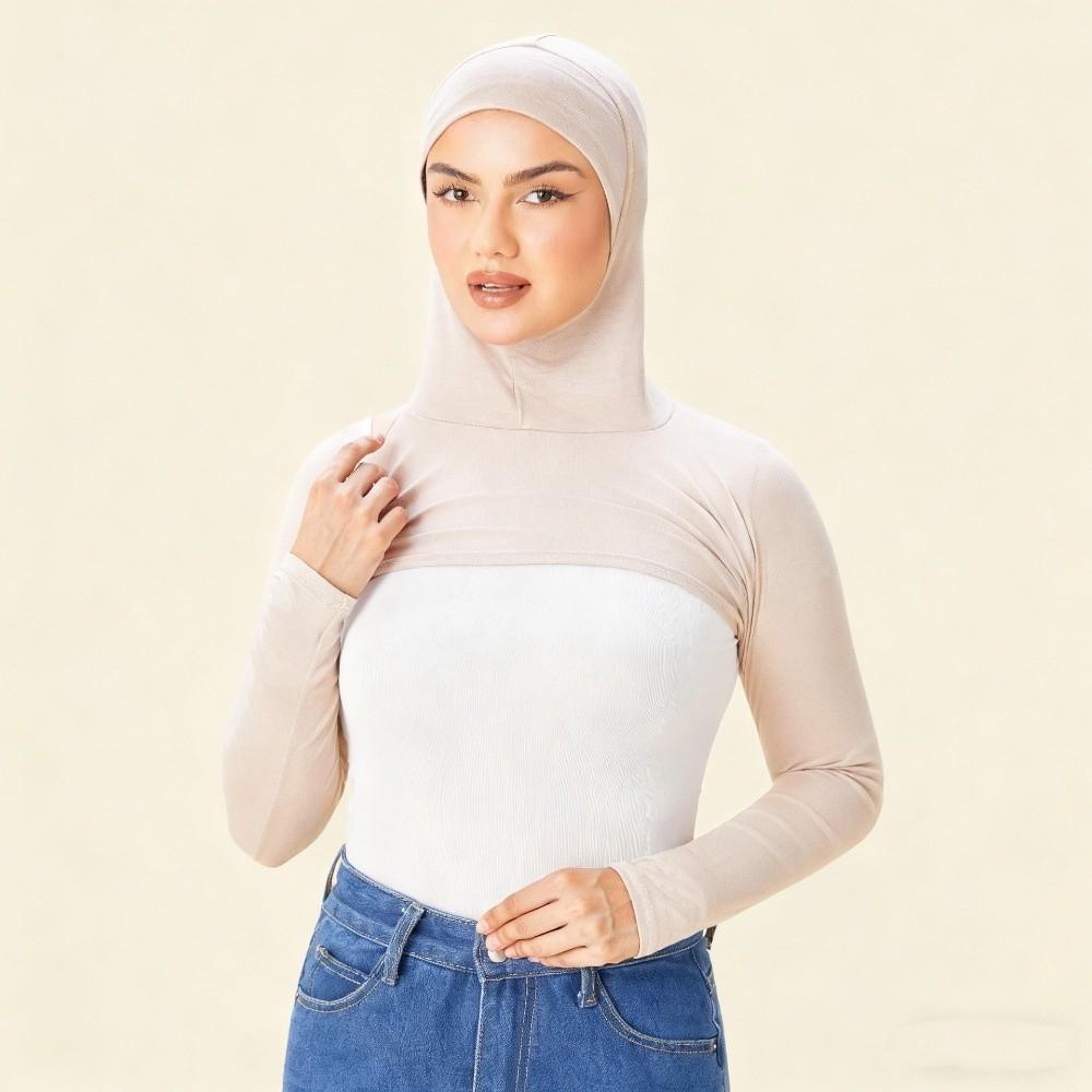 Polyester Hooded Capelet Long Arm Hijab Versatile Multi-Functional Cape Daily Wear