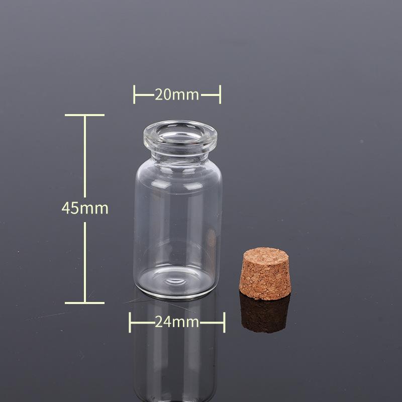 Transparent Glass Sealed Decoration Vial Cork Stopper Lid Storage Subpackage Bottle Multi Purpose Small Capacity Reagent Bottles