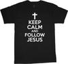 Mens Big and Tall T-shirts Graphic Tee Christian Shirt Follow Jesus Apparel
