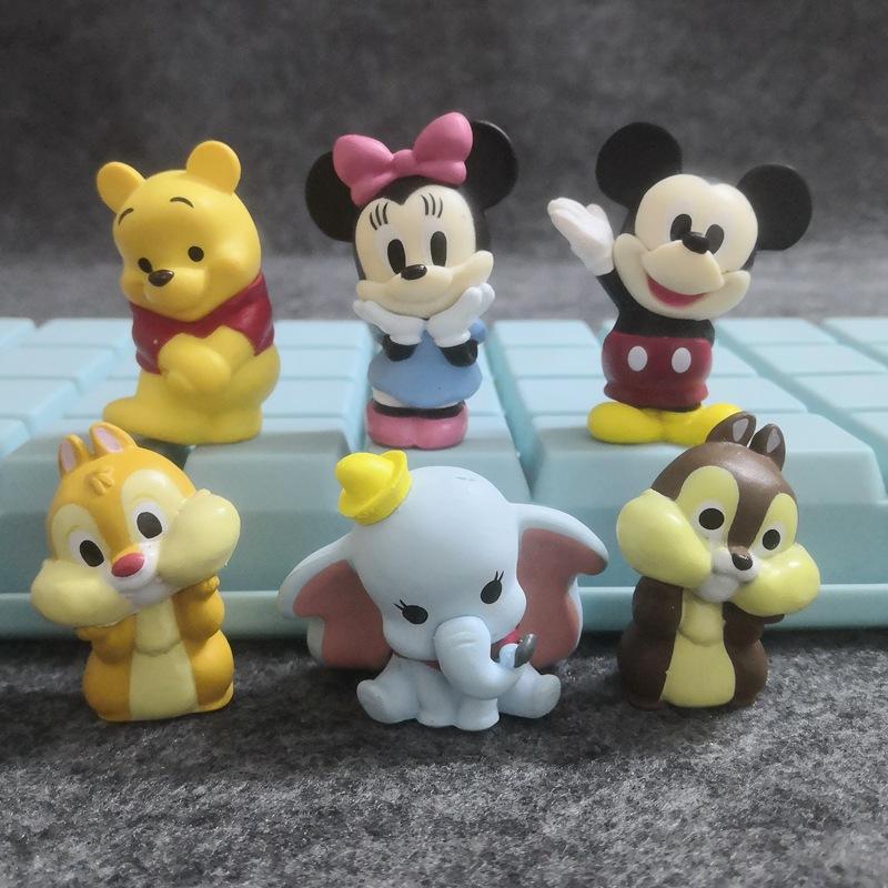 6pcsset Disney Mickey Mouse Action Figures Minnie Chip Dale Dumbo PVC Cake Ornaments Collection Decoration Children Toys Gifts