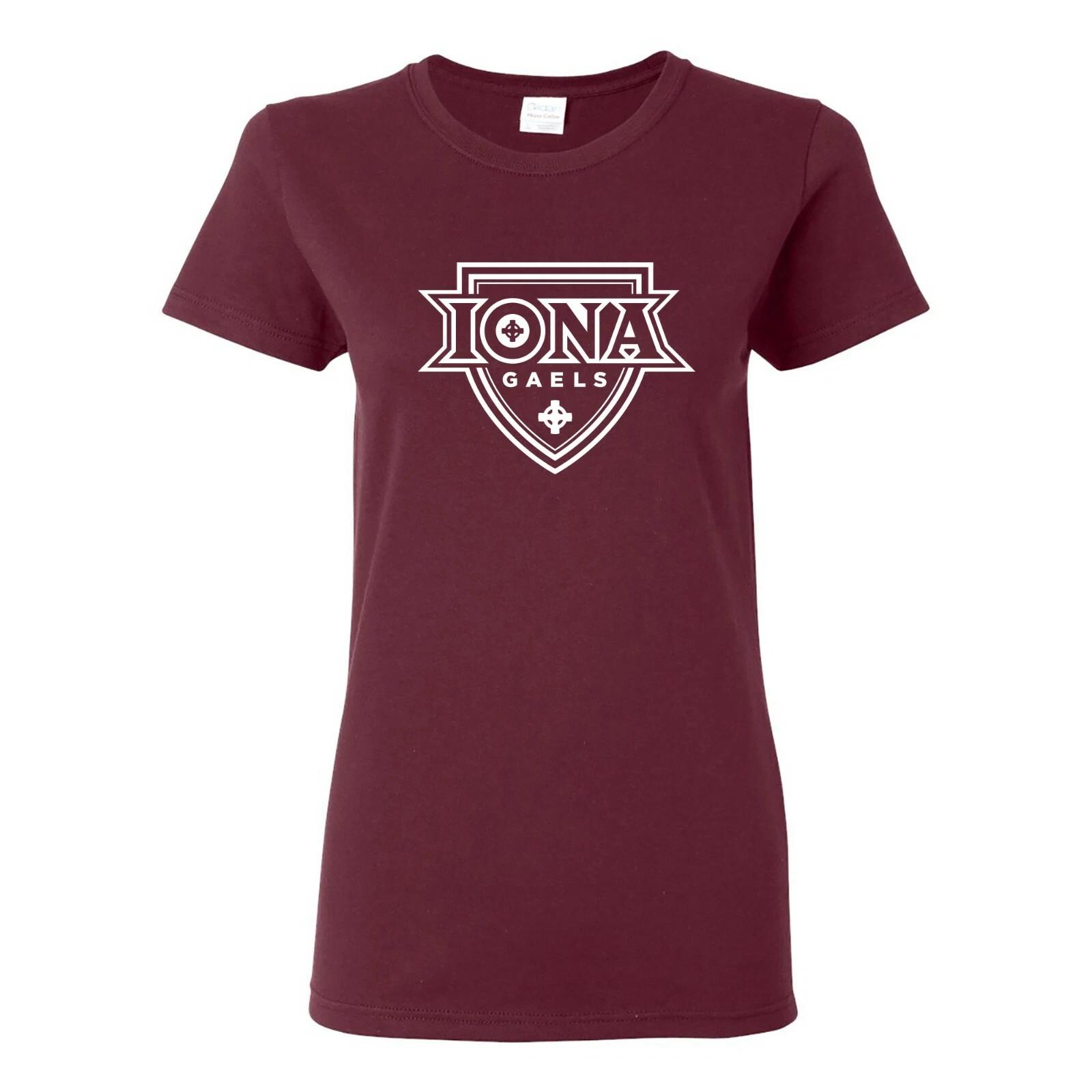 Iona University Gaels Primary Logo Women s T Shirt - Maroon L