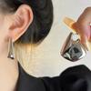 Vintage Ins Style Geometric Triangle Smooth Earrings New Punk Fashion Earrings Studs Women's Party Jewelry Accessories