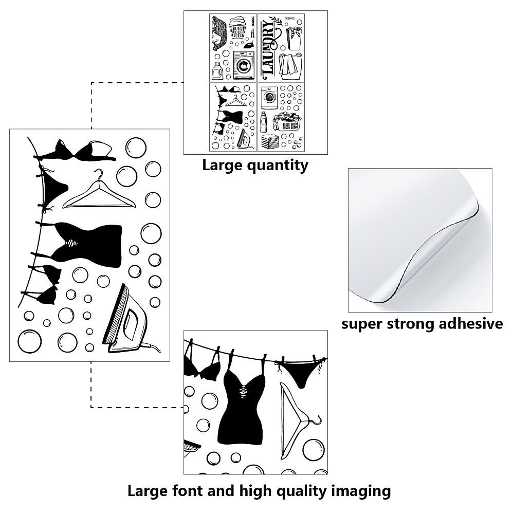 PVC Wall Stickers Set Rectangle for Home Living Room Bedroom Decoration Mixed Shapes 200x290mm 4 sheets/set
