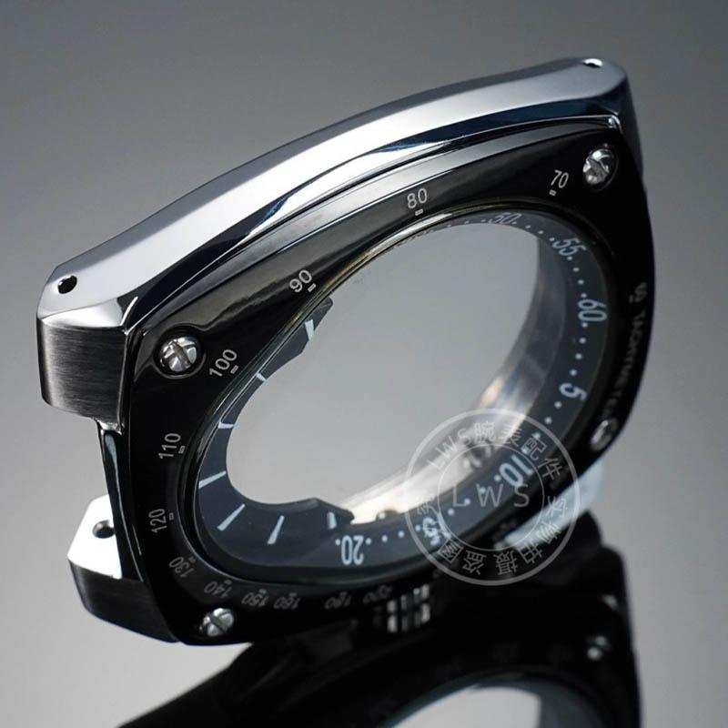 מארז נירוסטה לשעון לסדרת Seiko Sportura SNL017 SNA595 029P2/021P1 שינוי טבעת קלה שחורה עם מעטפת זכוכית