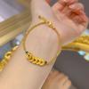 Bracelet Monnaies de Cuivre des Cinq Empereurs Dorés Nouveau Populaire Perles Sautantes Design Intérêt Spécial Rétro Élégant Haute Qualité