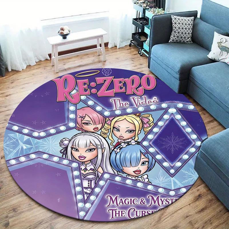 Re Zero Round Area Rug Carpet Rug For Living Room Bedroom Sofa Playroom Decor Nonslip Floor Mat