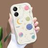 Cute Cartoon Pattern Cream Texture Casing Wavy Edge Soft Silicone Cover Phone Case for Xiaomi Redmi