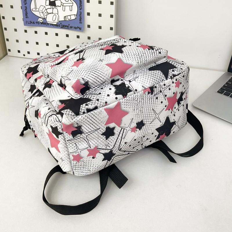 Schulrucksack für Studenten mit Sternenprint, Batik-Rucksack, große Kapazität, Graffiti-Campus-Rucksack