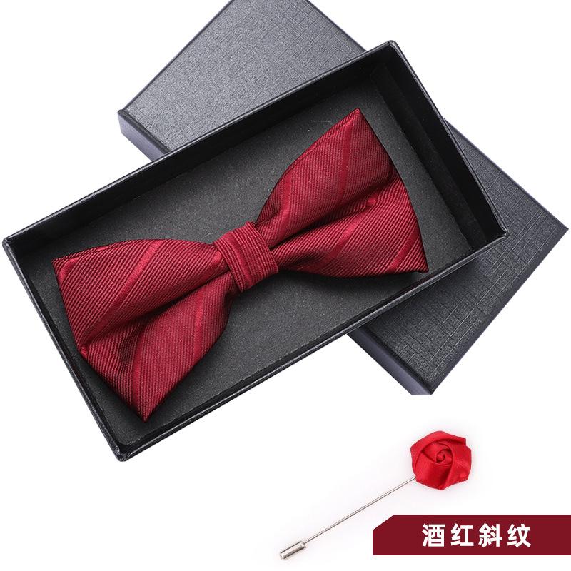 Bow Tie Men'S Wedding Groom Best Man Red Suit Shirt British Brothers Korean Bow Women'S Gift Box