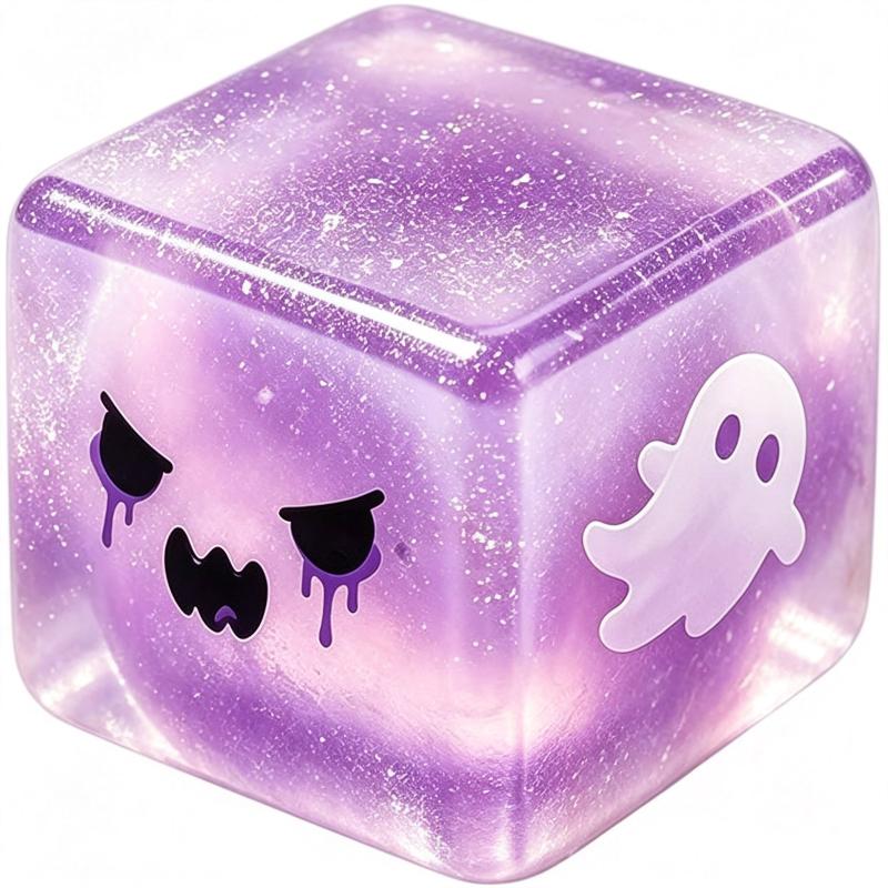 Halloween Spooky Cube Squishies Toy Transparent Glitter Maltose Stress Relief Squeeze Toy For Party Favor Kids Gift Decor