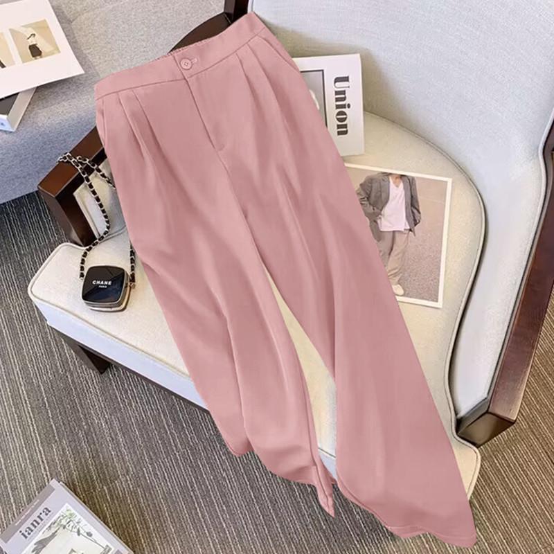 Women's Spring & Autumn Loose Fit Blazer and Wide-Leg Pants Set