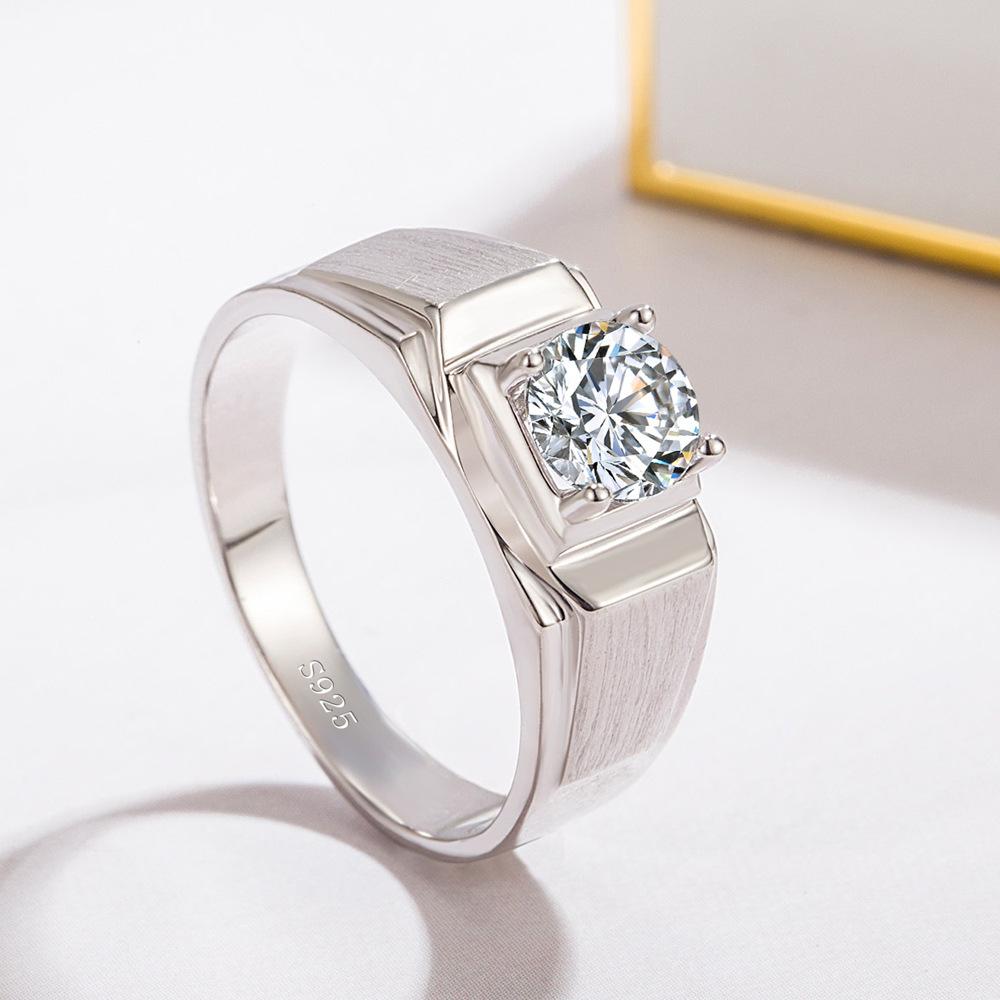 

Кольцо для мужчин и женщин, инкрустированное цирконом 5A, одинарное кольцо с гальваническим покрытием из толстого родиевого золота, парное кольцо, ювелирное изделие 7